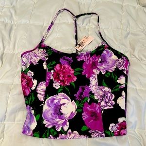 Victoria secret Purple floral crop top